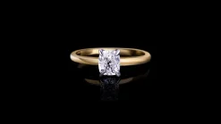 Micro 0.80ct Elongated Cushion Diamond Engagement Ring