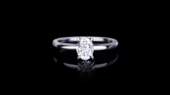 Micro 0.70ct Oval Diamond Engagement Ring