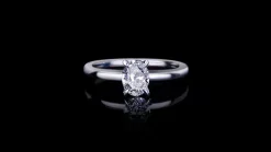 Micro Diamond Engagement Ring | 0.70ct Oval Diamond