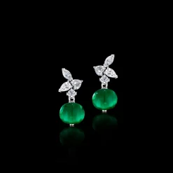 Primavera 5-Drop Diamond and Round Emerald Drop Earrings