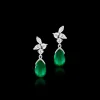 Primavera 5-Drop Diamond and Tear Drop Emerald Earrings