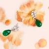 Primavera 8-Drop Diamond and Tear Drop Emerald Earrings