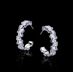 Radiant Diamond Hoop Earrings