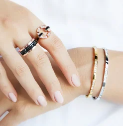 Regina 2 Row Black Diamond Ring