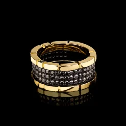 Regina 3 Row Black Diamond Ring