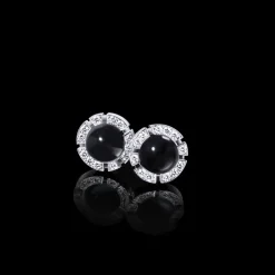 Regina Black Agate Earrings