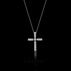 Regina Cross Necklace (Medium with Diamonds)