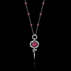 Regina Diamond and Pink Tourmaline Neckpiece