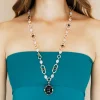 Regina Diamond, Australian black sapphire, Onyx, Moonstone and Ruby Neckpiece