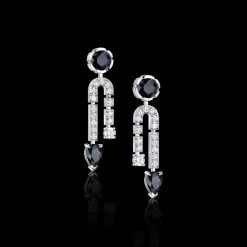 Regina Drop Earrings | Diamonds & Australian Black Sapphires