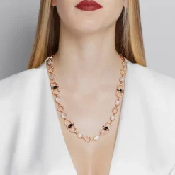 Regina Moonstone, Diamond, Australian black sapphire and Ruby Necklace