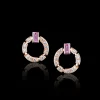 Regina Single Link Earrings | Diamonds & Pink Sapphires