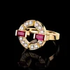 Regina Single Link Ring (Diamonds and Rubies)