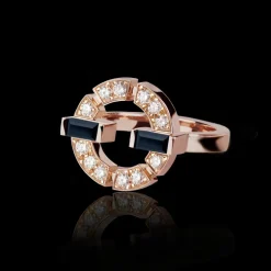 Regina Single Link Ring (Diamonds and Australian Black Sapphires)