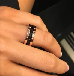 Regina Single Row Black Diamond Ring