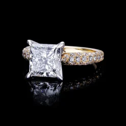 Silhouette 3.02ct Princess Cut Diamond Engagement Ring