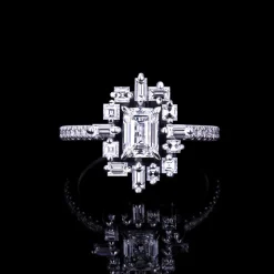 Stella 0.70ct Emerald Diamond Engagement Ring