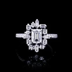 Stella 0.70ct Emerald Diamond Engagement Ring