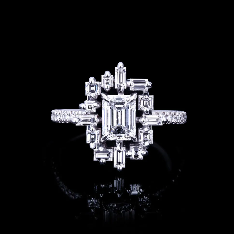 Stella 0.70ct Emerald Diamond Engagement Ring