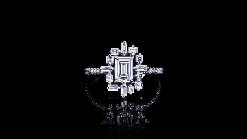Stella 0.70ct Emerald Diamond Engagement Ring