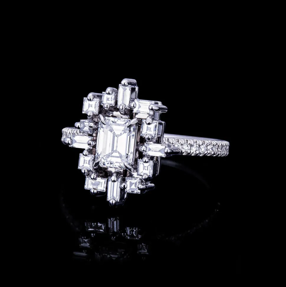 Stella 0.70ct Emerald Diamond Engagement Ring