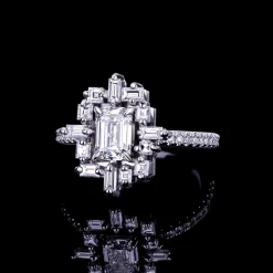 Stella 0.70ct Emerald Diamond Engagement Ring