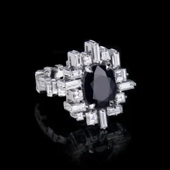 Stella Diamond and Australian Black Sapphire Ring