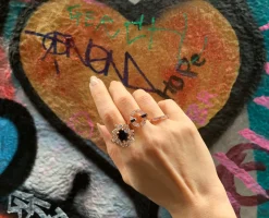 Stella Diamond and Australian Black Sapphire Ring