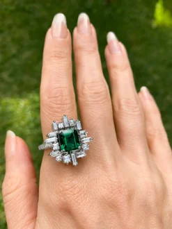 Stella Diamond and Green Emerald Ring
