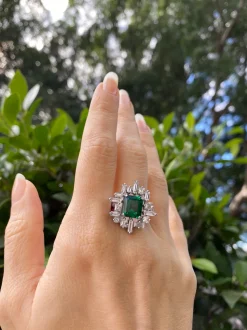 Stella Diamond and Green Emerald Ring