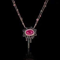 Stella Diamond and Pink Tourmaline Necklace