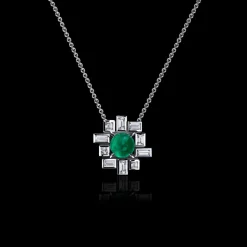 Stella Diamond Necklace (Green Emerald)