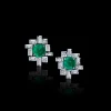 Stella Earrings (Diamonds and Green Emeralds)