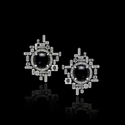 Stella Earrings (Diamonds and Australian Black Sapphires)