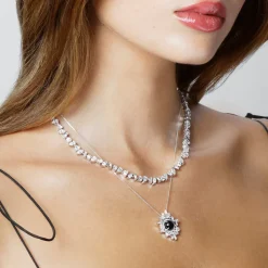 Stella Necklace (Diamonds and Australian Black Sapphire)