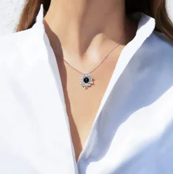 Stella Necklace (Diamonds and Australian Black Sapphire)
